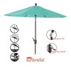 Amauri Outdoor Living 9ft Round Push TILT Market Umbrella with Black Sapphire Frame (Fabric: Sunbrella Aruba) 71213-106-CS21319